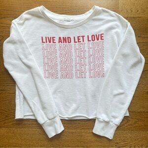 Grayson/Threads Sleepwear Girls XS white long sleeve White pajama  Top red words